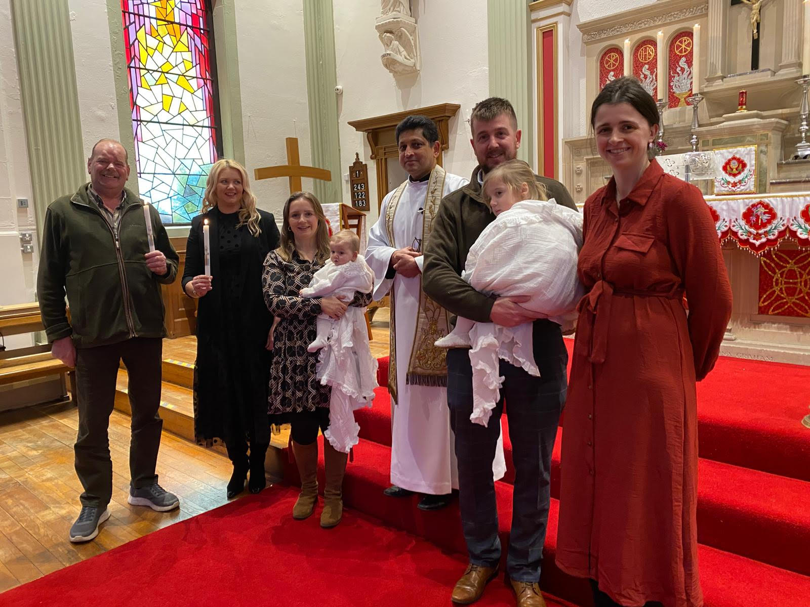 Baptism ceremony of Edith and Maisy,daughters of Joshua and Megan Robinson on 11 Jan 26